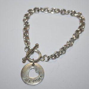 Beautiful silver #1 MOM bracelet 7.5"
